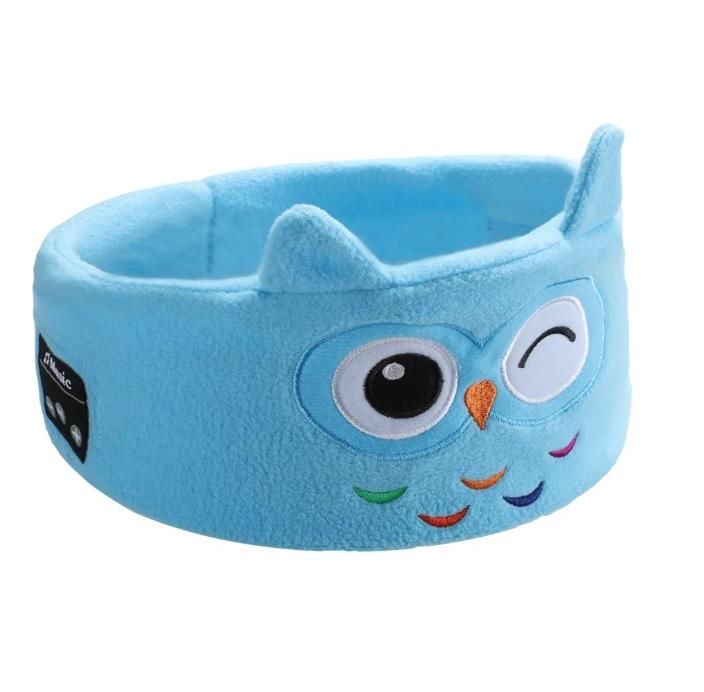 Gyerek bluetooth fejpánt Bagoly Kék